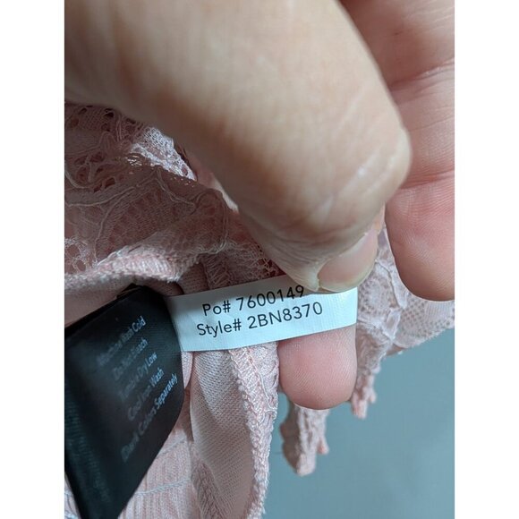 Boston Proper Women's Pink Floral Lace V-Neck Long-Sleeve Top Cinched Size S - Picture 7 of 16